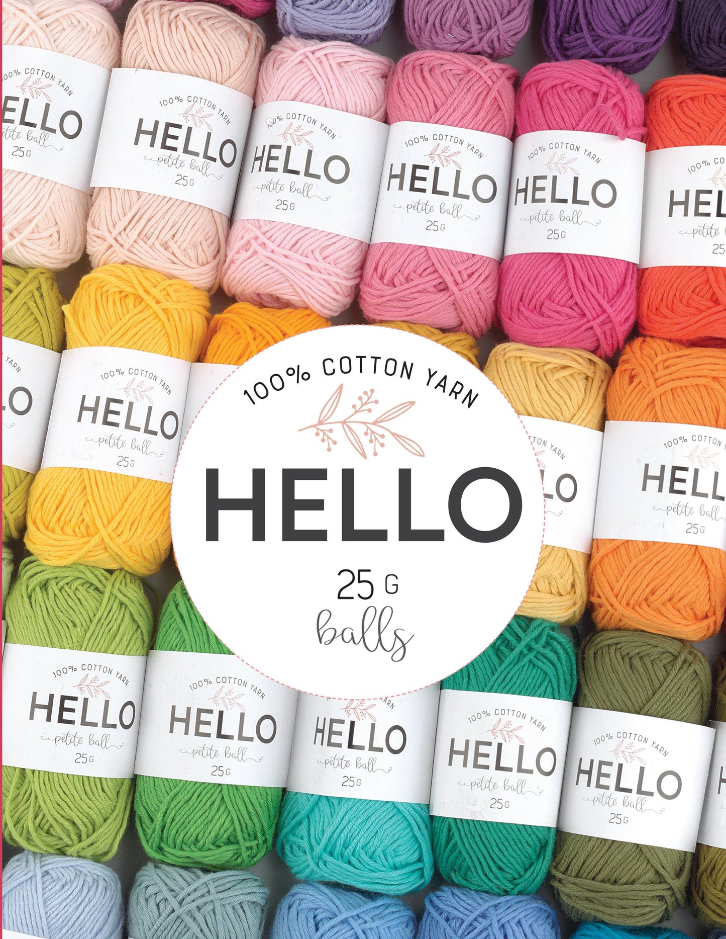 HELLO 100% Cotton 25g balls of Amigurumi Yarn - 51 colours