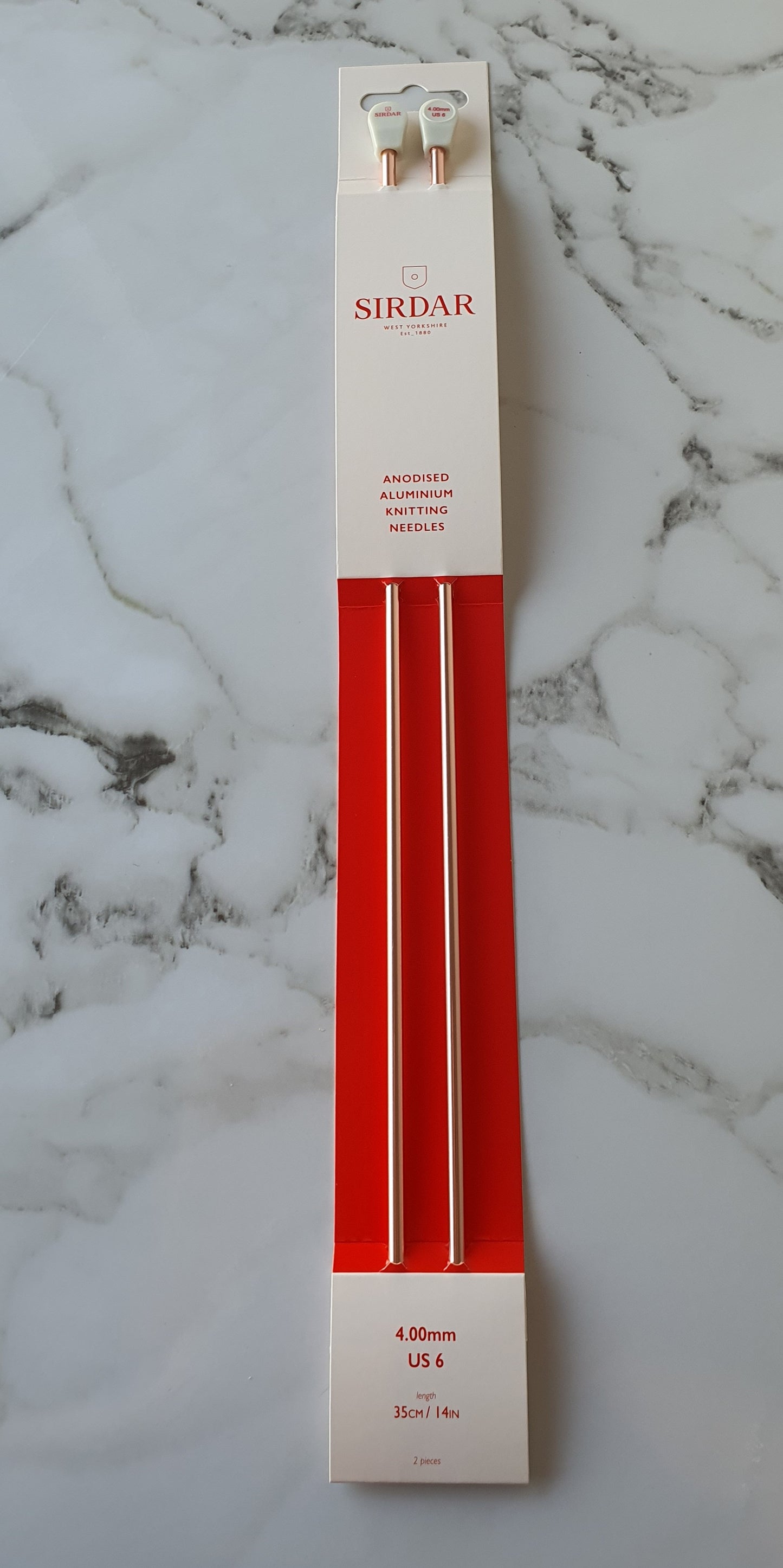 Size 4.00mm ~ 35cm long ~ Rose Gold Knitting Needles by Sirdar