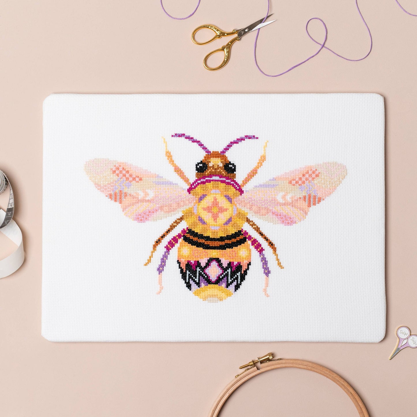 Mandala Bee Counted Cross Stitch Animal Sewing Craft Kit