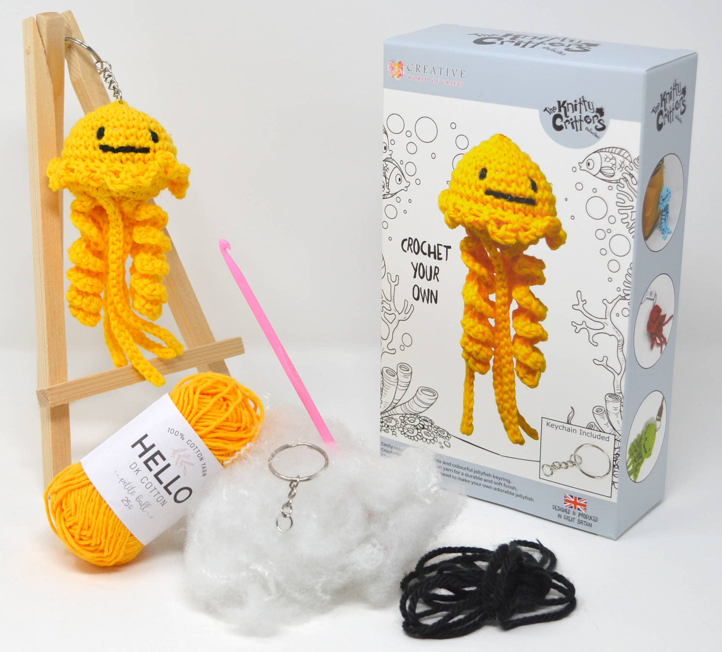 Knitty Critters - Jellyfish Keychain Crochet Kit
