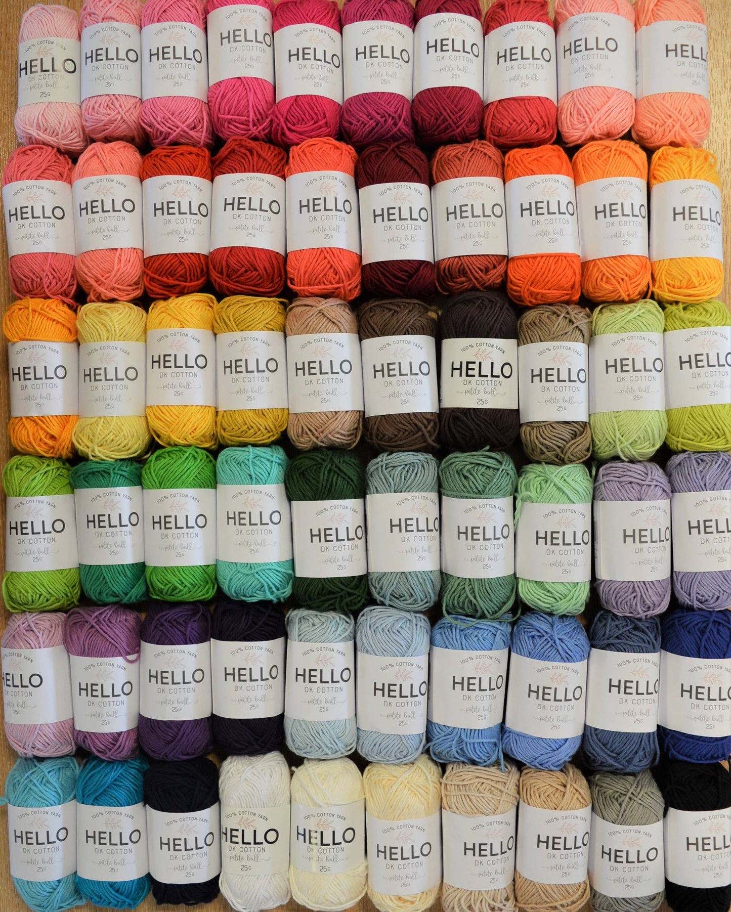 HELLO 100% Cotton 25g balls of Amigurumi Yarn - 51 colours