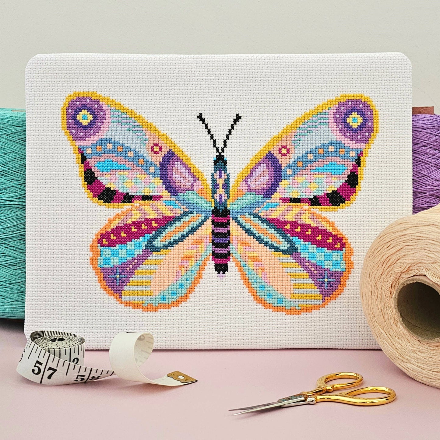 Mandala Butterfly Counted Cross Stitch Sewing Craft Kit