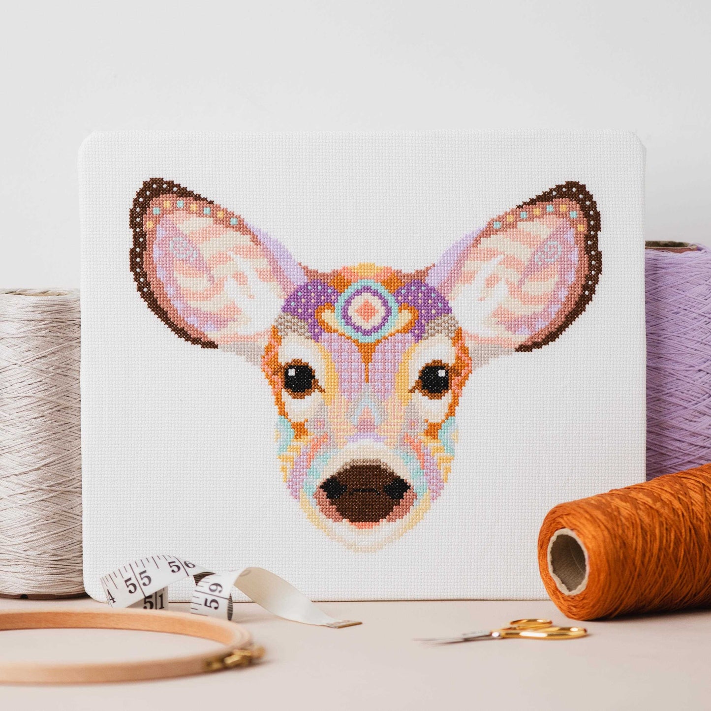 Mandala Deer Counted Cross Stitch Sewing Craft Kit
