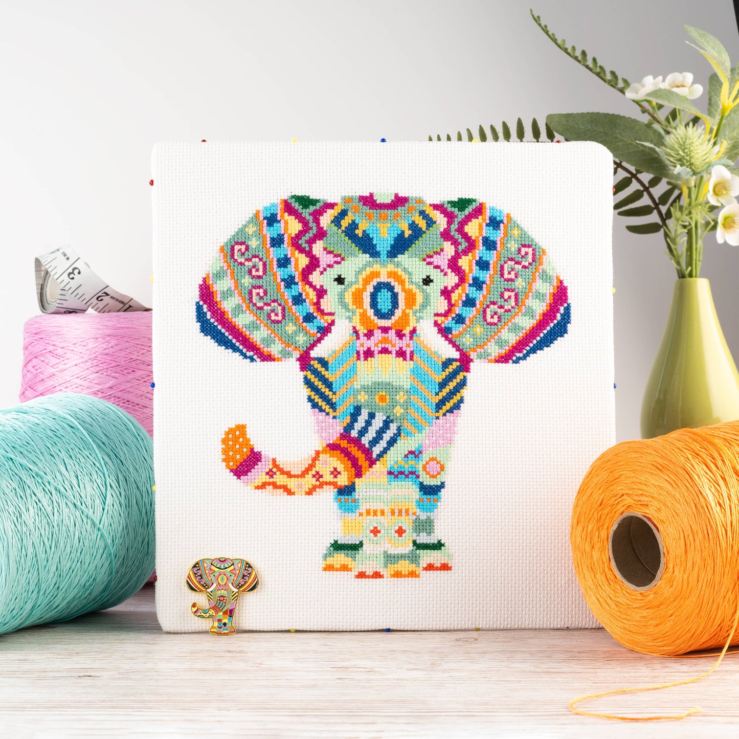 Mandala Elephant Counted Cross Stitch Kit