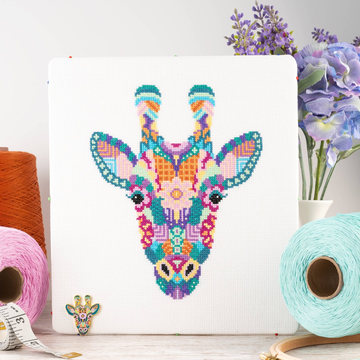 Mandala Giraffe Counted Cross Stitch Kit