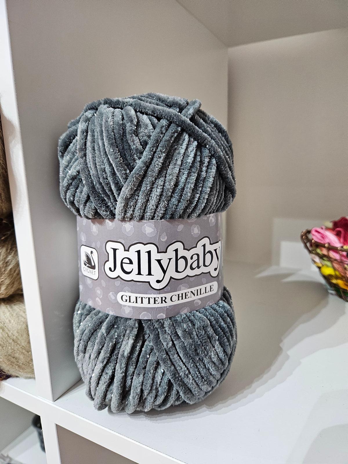 Cygnet Jellybaby Chunky Glitter Chenille yarn 100gm balls - 4 shades