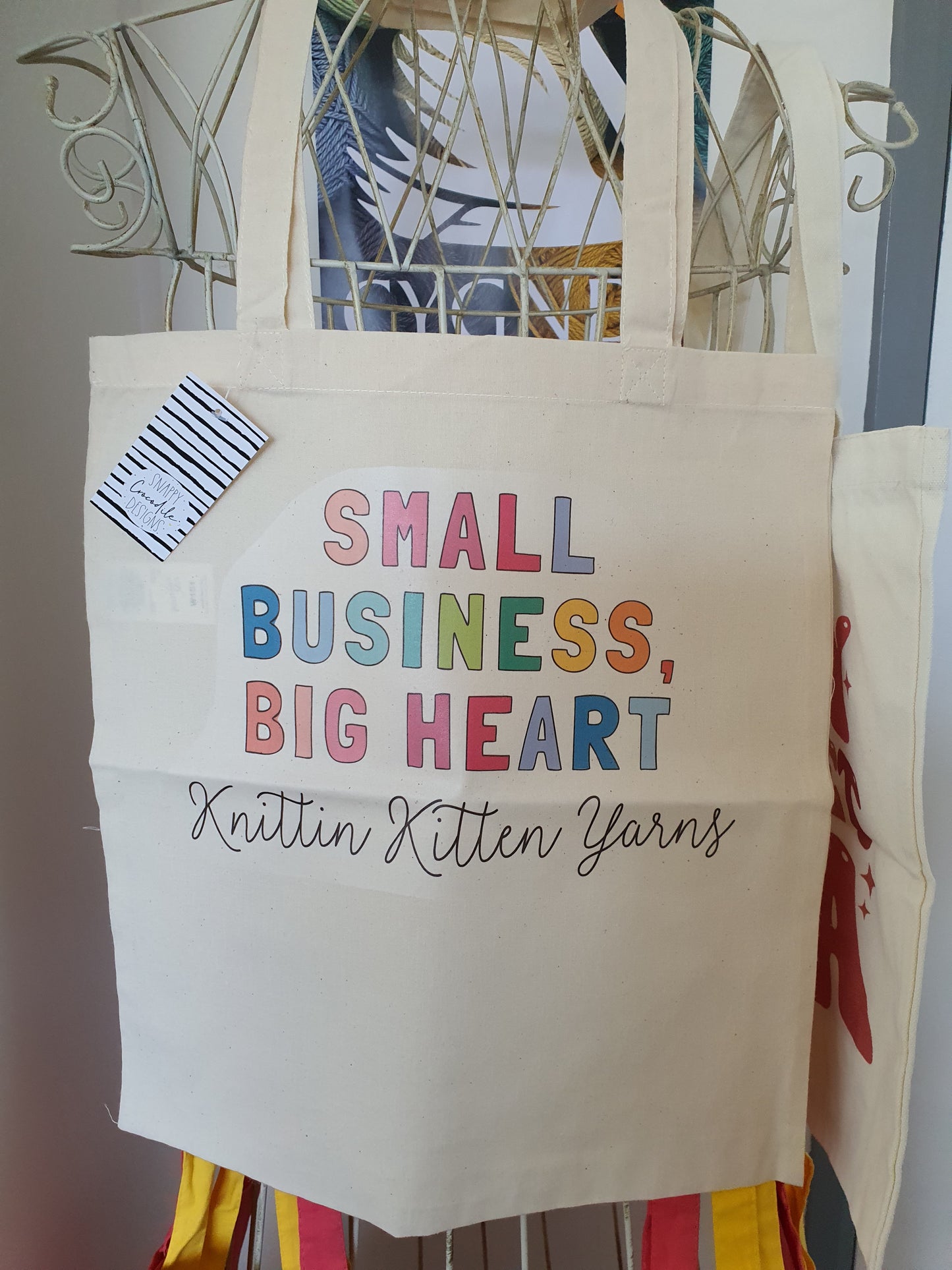 Personalised Big Heart Bright Tote Bag Project Bag