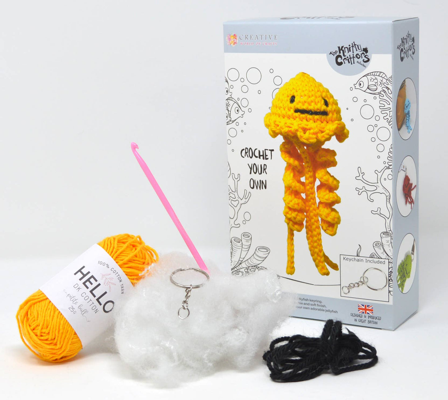 Knitty Critters - Jellyfish Keychain Crochet Kit