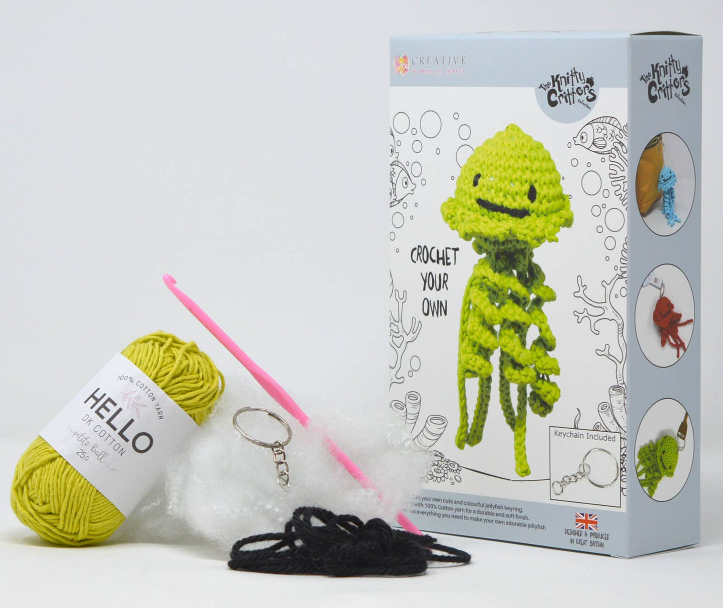 Knitty Critters - Jellyfish Keychain Crochet Kit