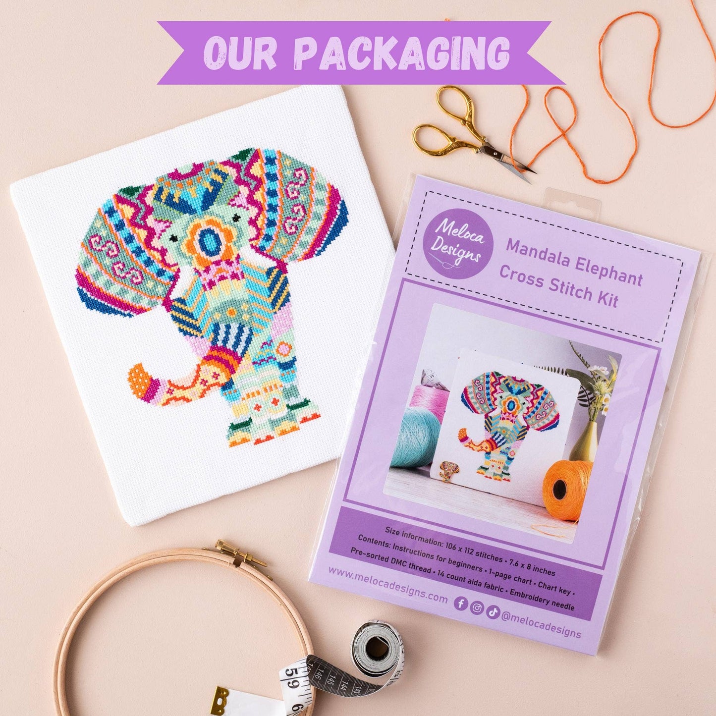 Mandala Deer Counted Cross Stitch Sewing Craft Kit