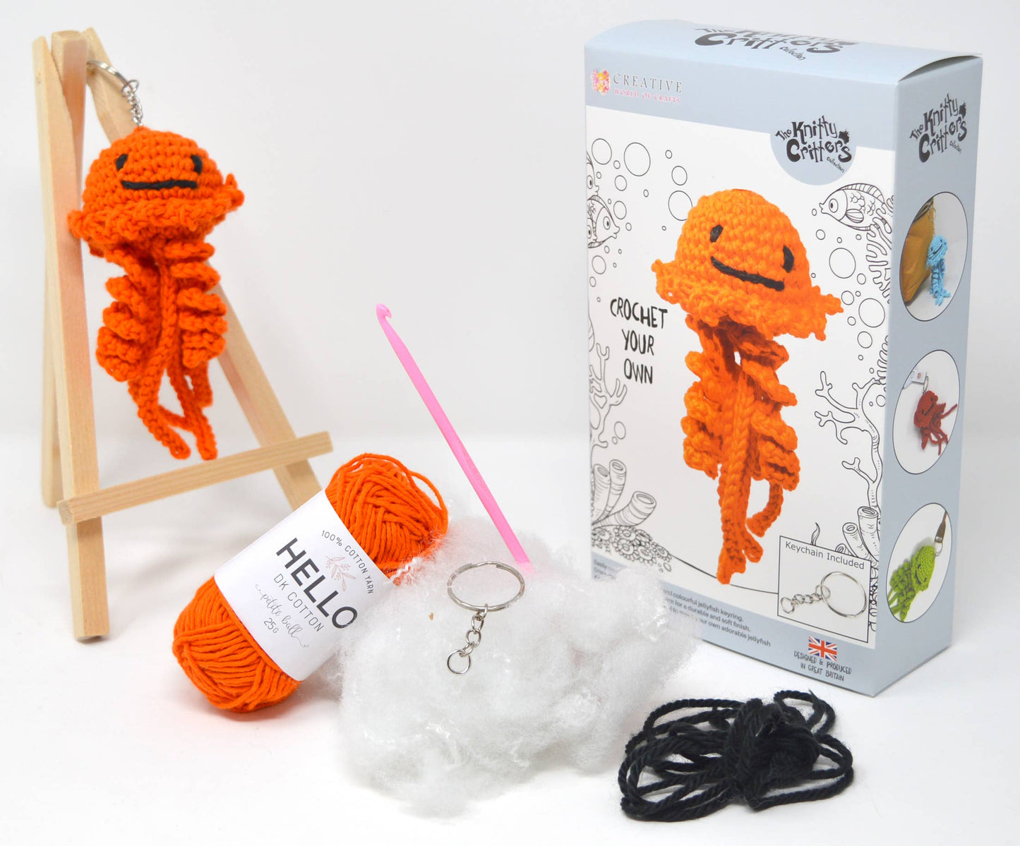 Knitty Critters - Jellyfish Keychain Crochet Kit