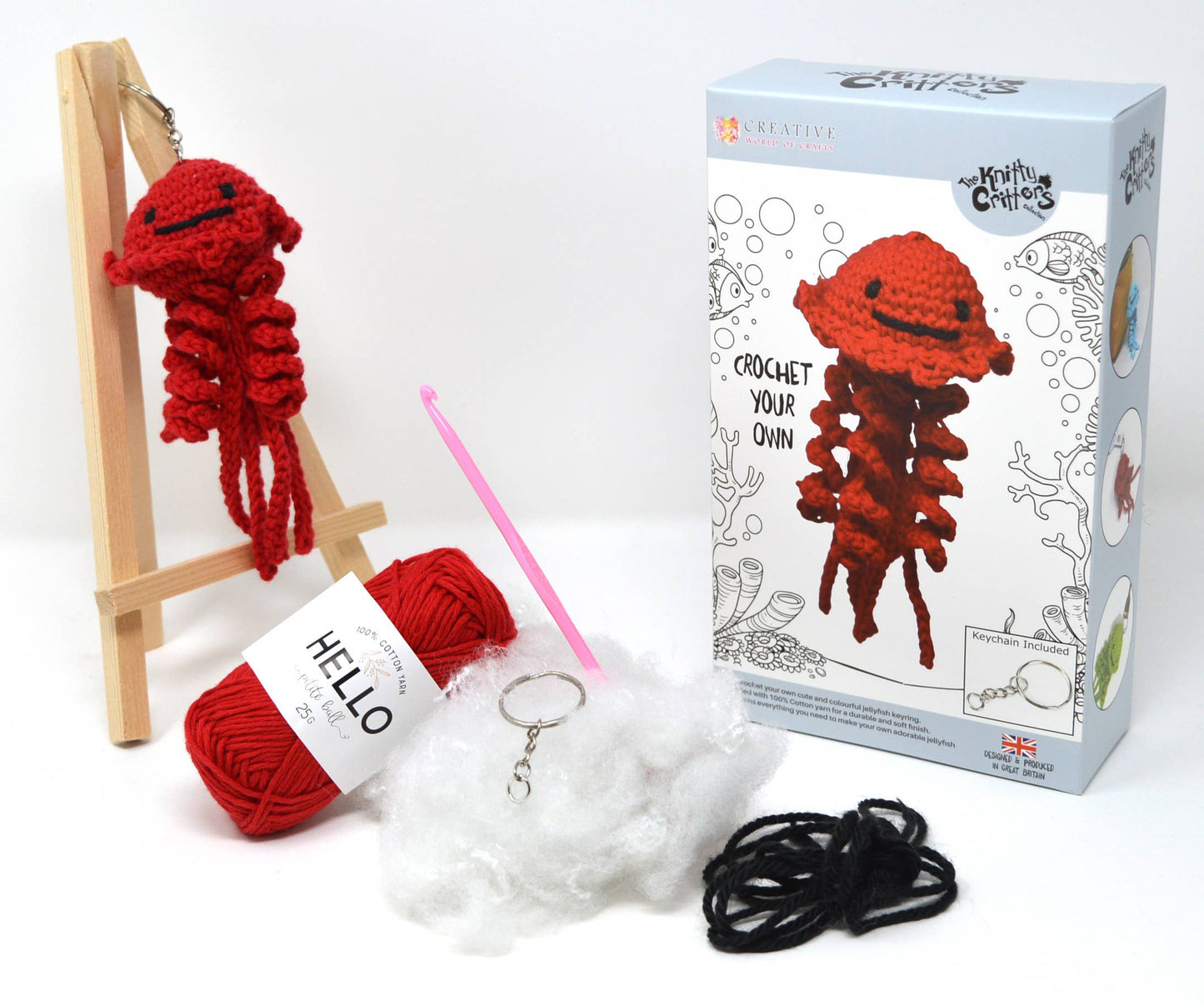 Knitty Critters - Jellyfish Keychain Crochet Kit