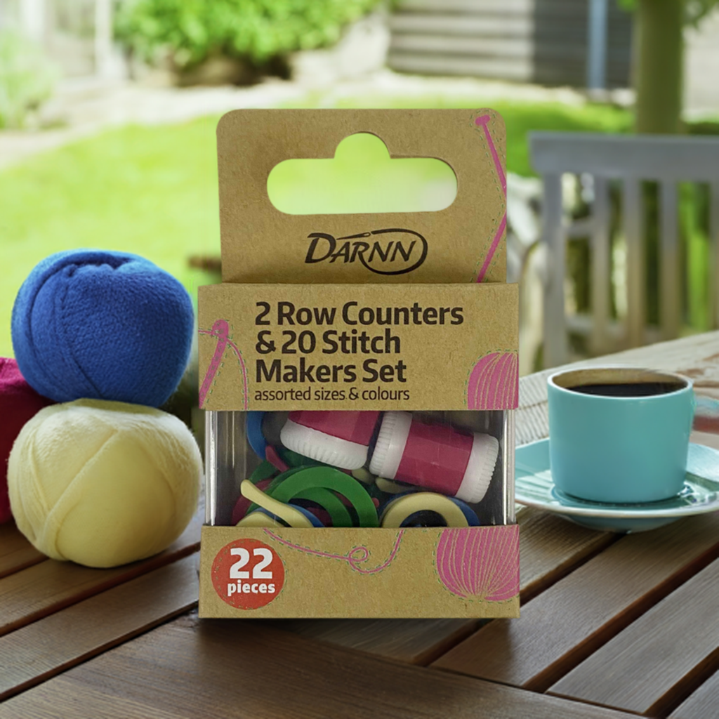Darnn 2 Knitting Row Counters & Stitch Markers Set